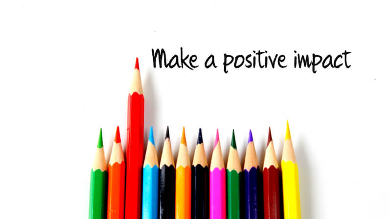 Make a positive impact words with color pencils