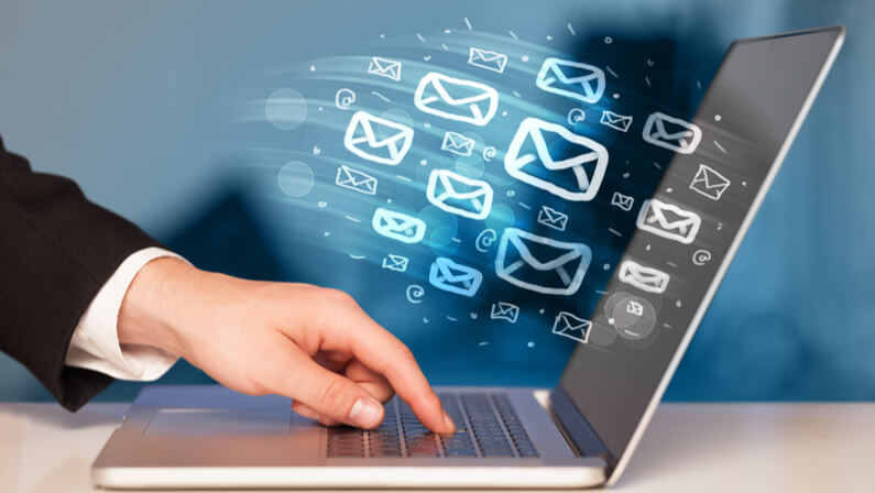 email marketing concept sending emails