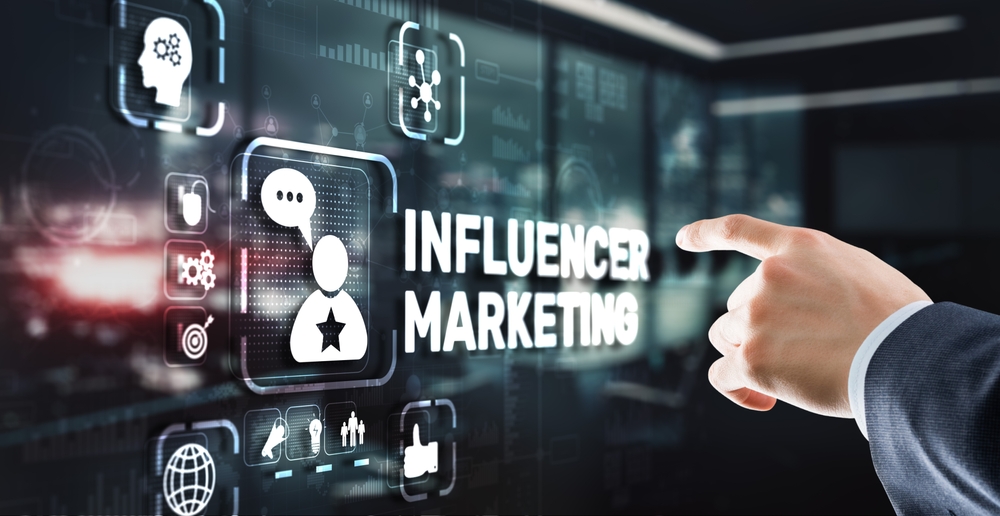 Influencer marketing concept. Business Internet concept