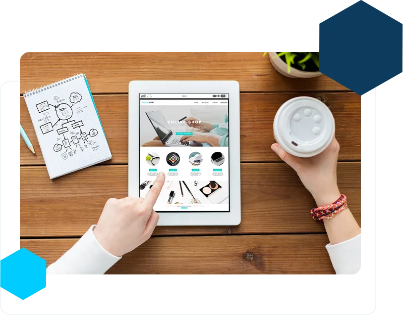 business, internet shopping, technology and people concept