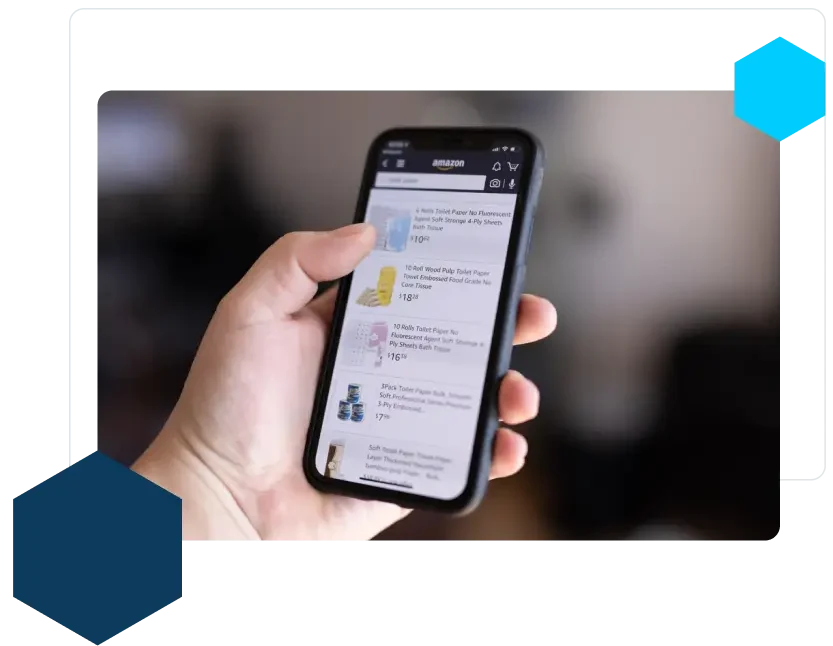 amazon search results on mobile
