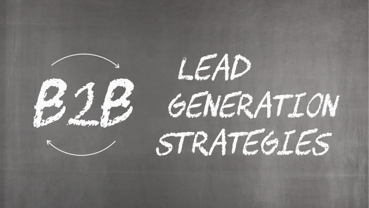 B2B Lead generation strategies for growth concept on blackboard.