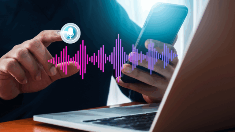 Conversation voice search application technology concept.