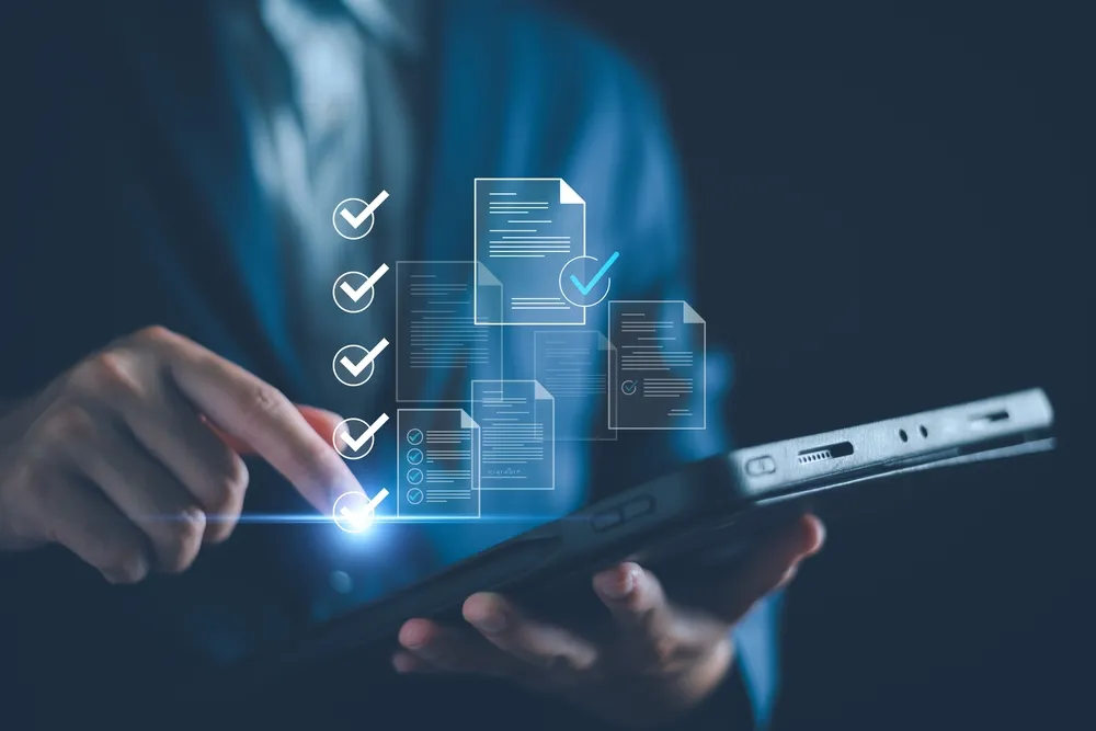 Checklist business performance monitoring concept