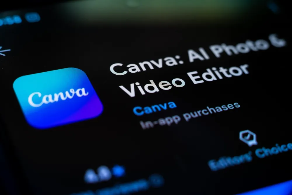 Canva AI Video Maker Editor Generator Program in App Play Store Mobile Phone Display