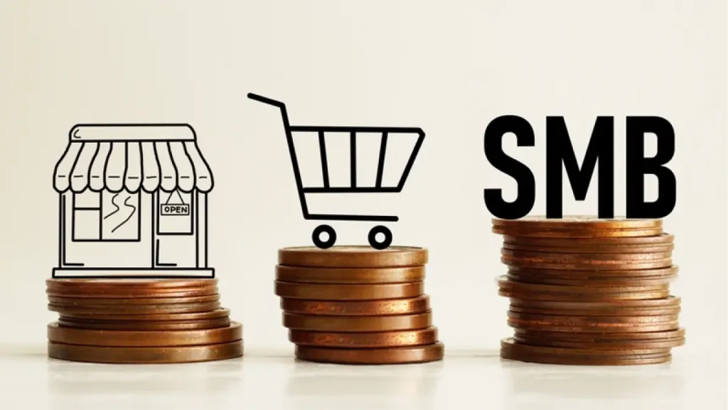 SMB Small and Medium-Sized Business above a coin