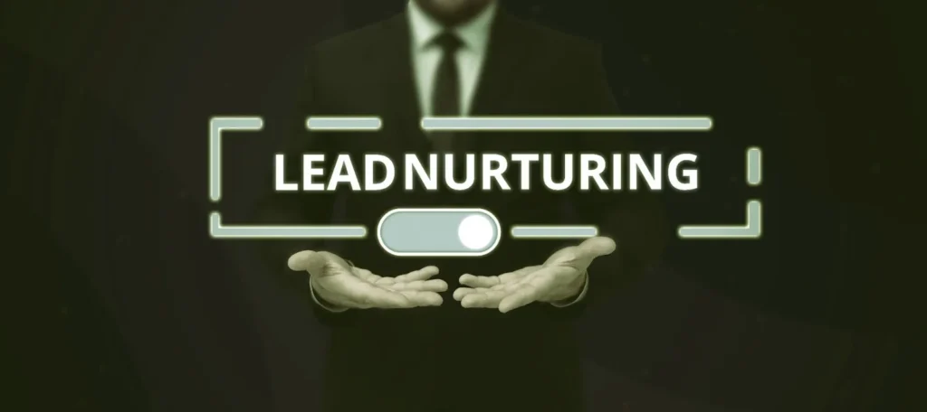Diagram illustrating steps for effective lead nurturing in a marketing strategy.