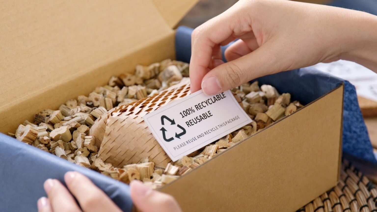 A box with sustainable materials as a sign of Sustainable Marketing