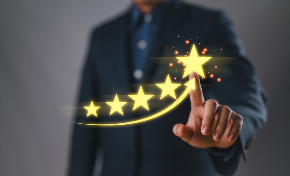 Customer review satisfaction feedback survey concept.