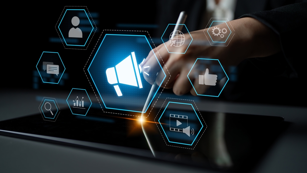 Digital marketing promotion strategy using megaphone, social media marketing