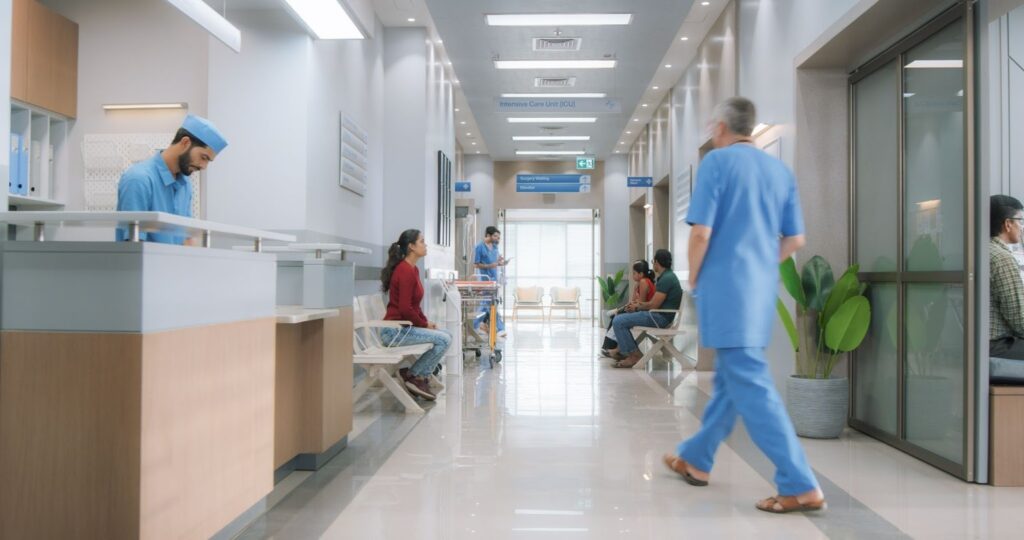 busy working in clinic