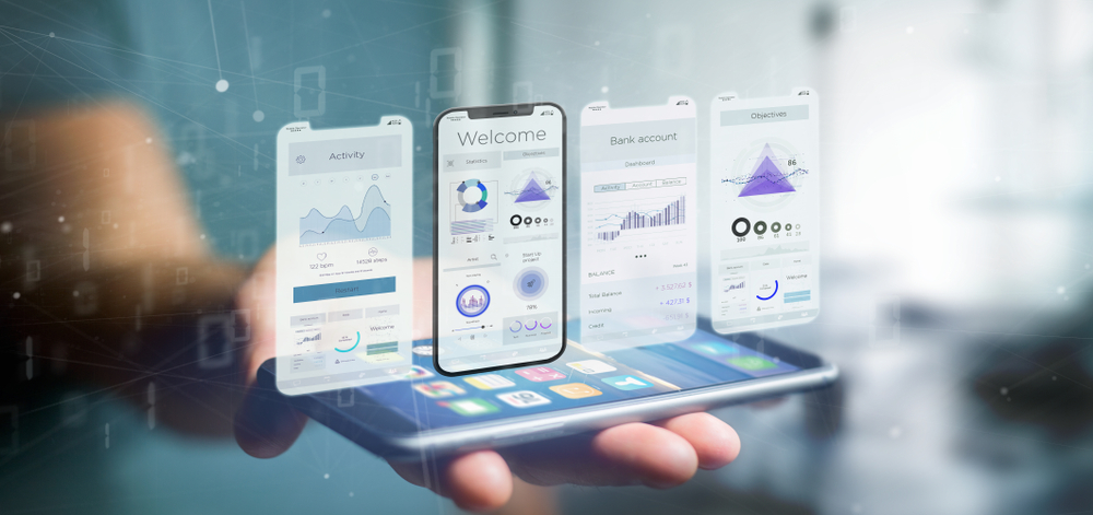 View of an Application interface UI on a smartphone - 3d rendering