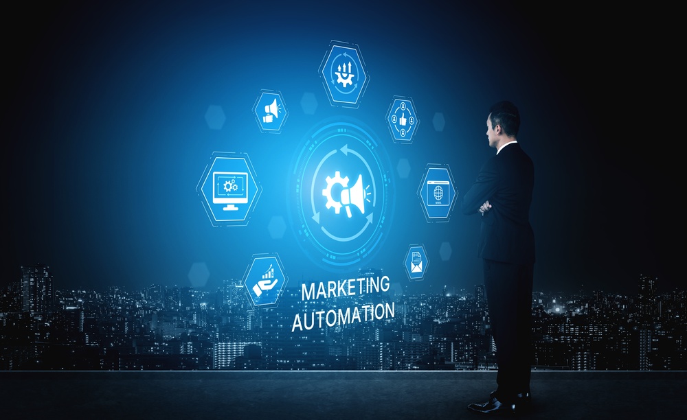 Marketing automation diagram showcase AI-driven campaign workflow