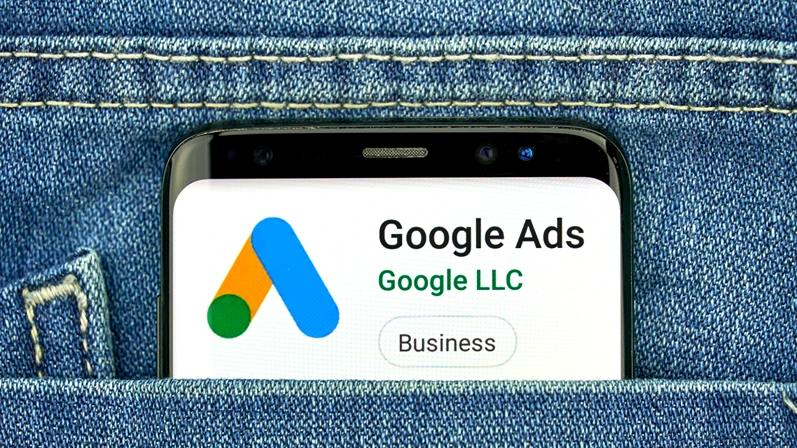 MONTREAL, CANADA - SEPTEMBER 30, 2018: Google Ads new logo and app on a Samsung s8 screen. Google Ads, formerly known as Adwords, is an online advertising platform developed by Google