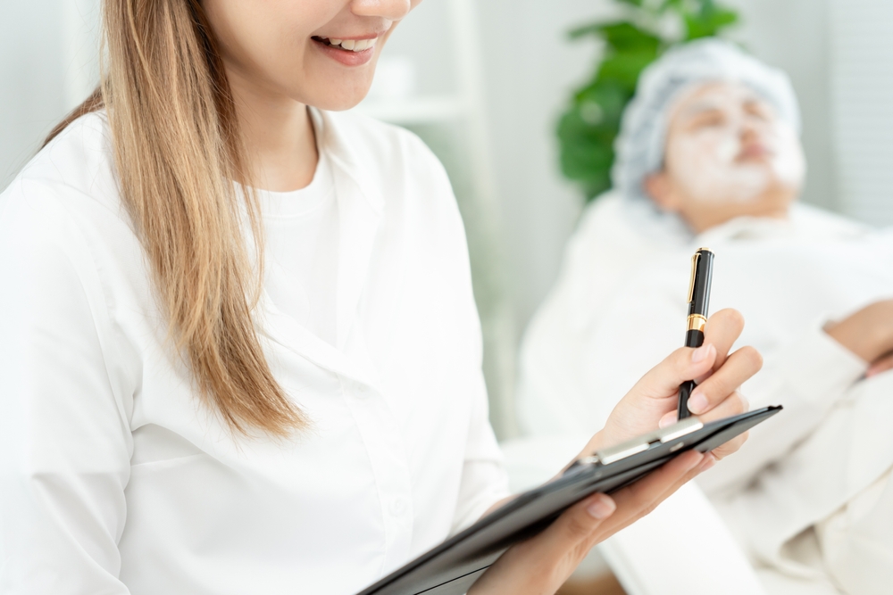 Dermatology and beauty clinic, portrait Aesthetic Doctor, checklist for dermatologists.