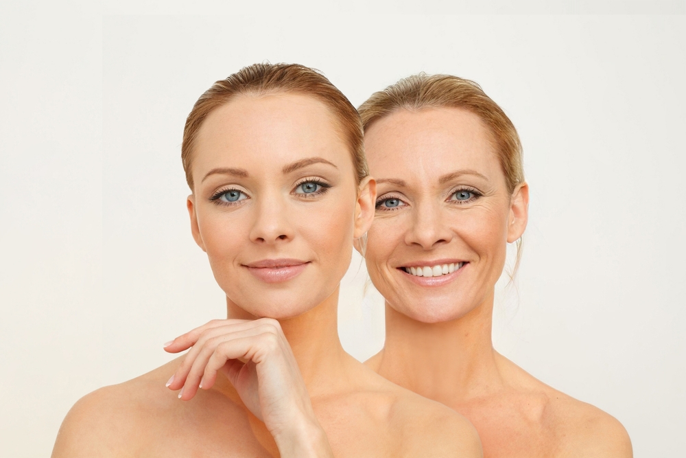 Aging, cosmetology, plastic surgery and retouching before and after concept