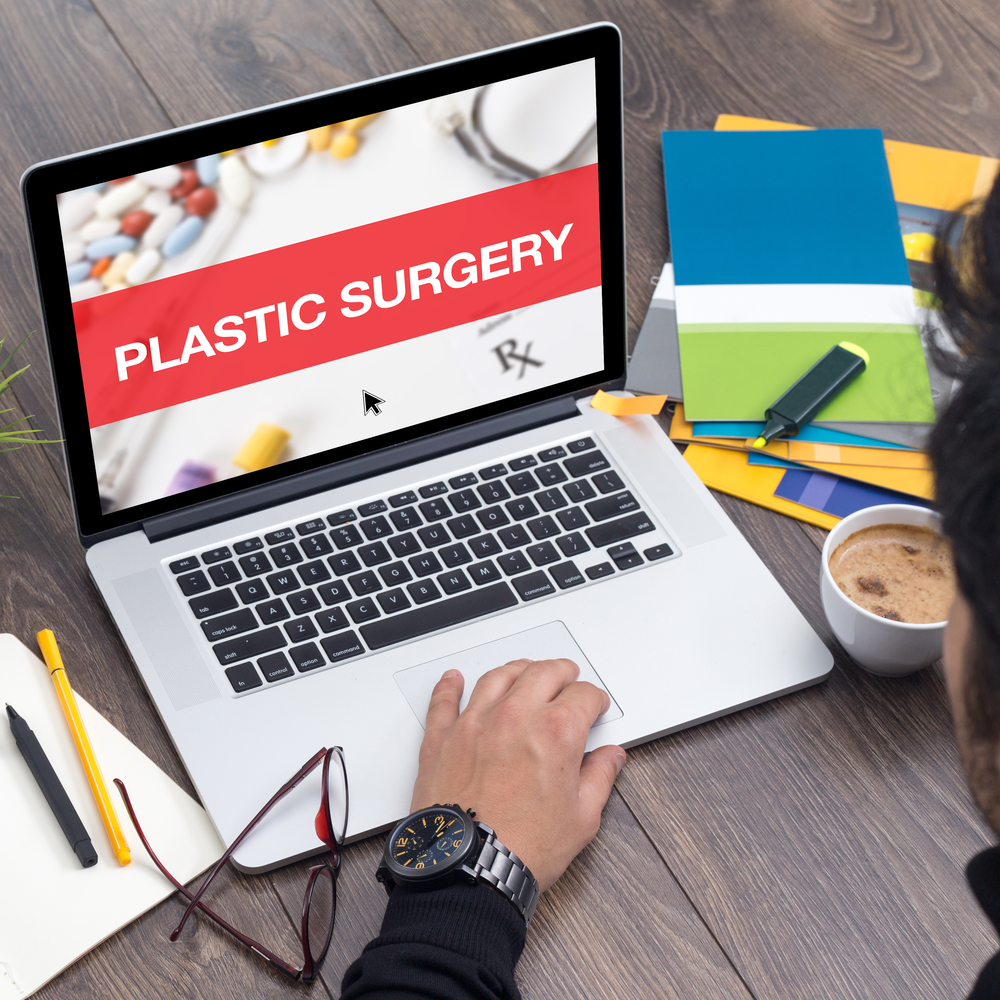PLASTIC SURGERY CONCEPT ON LAPTOP SCREEN
