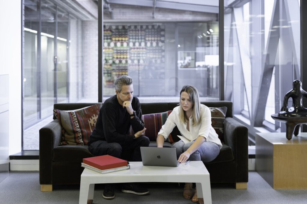 team discussing in the office