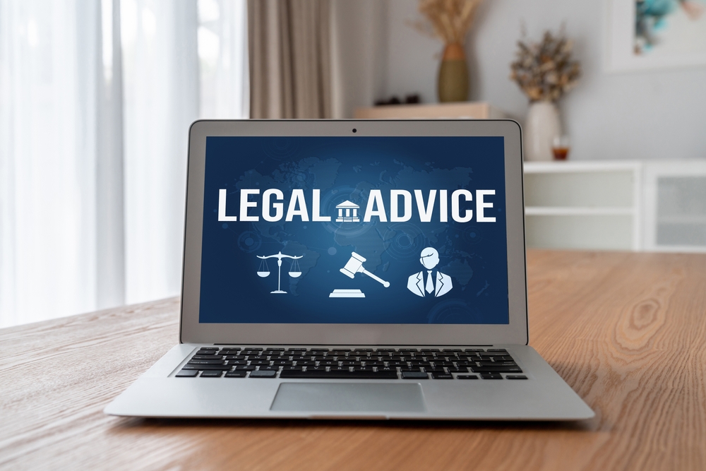 Smart legal advice website for people searching for brisk law knowledge in digital device screen