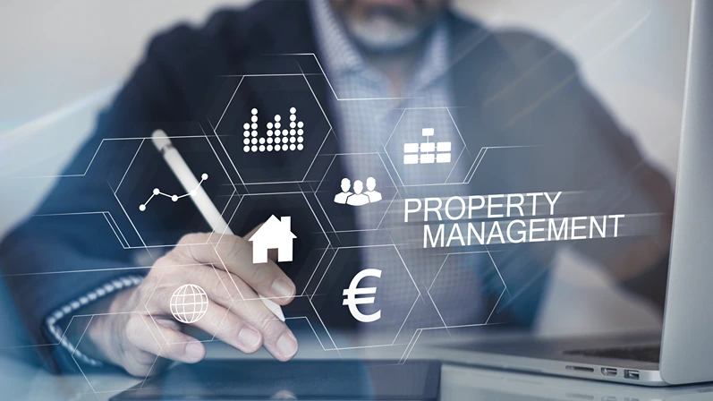 Property management concept. Maintenance, control and management of real estate and property assets.