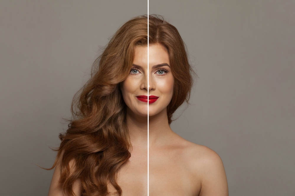 Redhead young model woman and mature woman