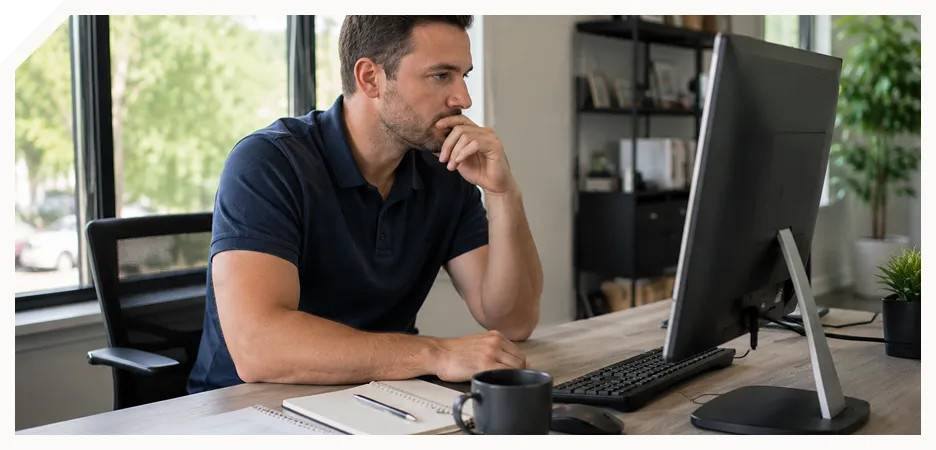 man using a computer