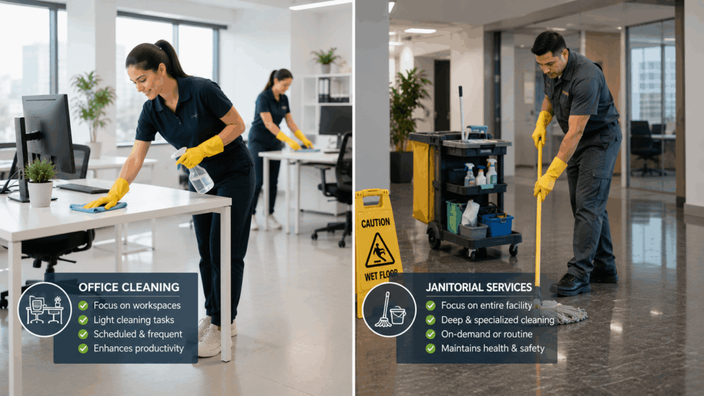 Office Cleaning vs. Janitorial Services