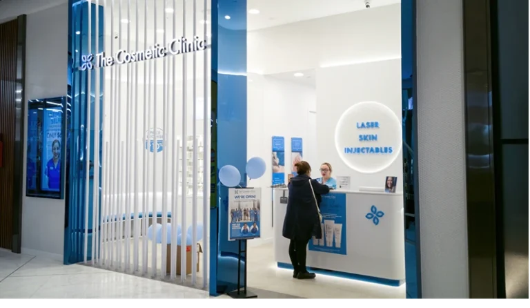 Auckland / New Zealand - October 7 2019: View of The Cosmetic Clinic in Westfield Newmarket Shopping Centre mall