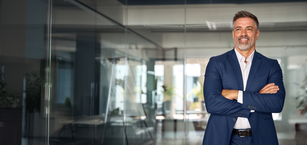 mature middle age leader male businessman