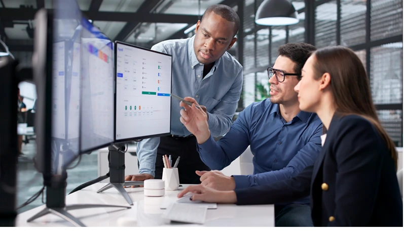 Modern Office Setting Features Diverse Team Of Payroll Specialists